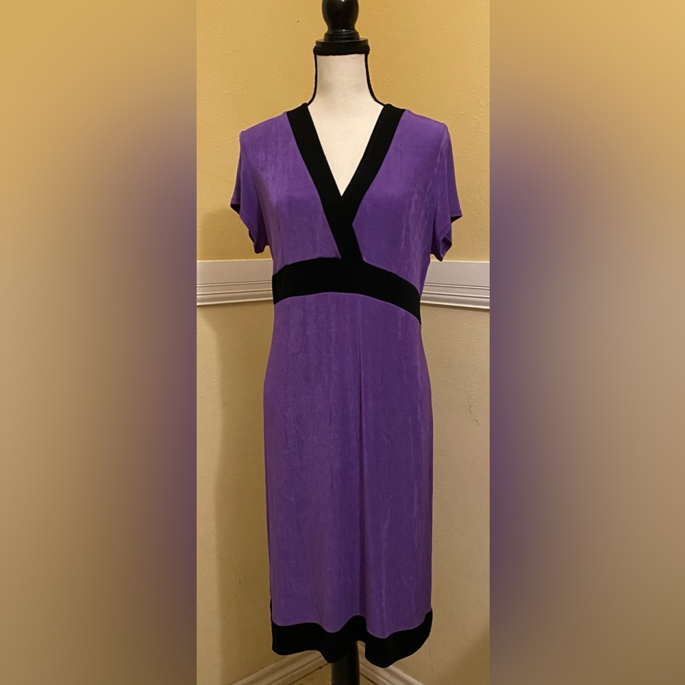 SLINKY BRAND Ladies Dress; Purple & Black; Large; NWOT.